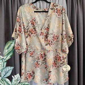 MISIA floral peplum top